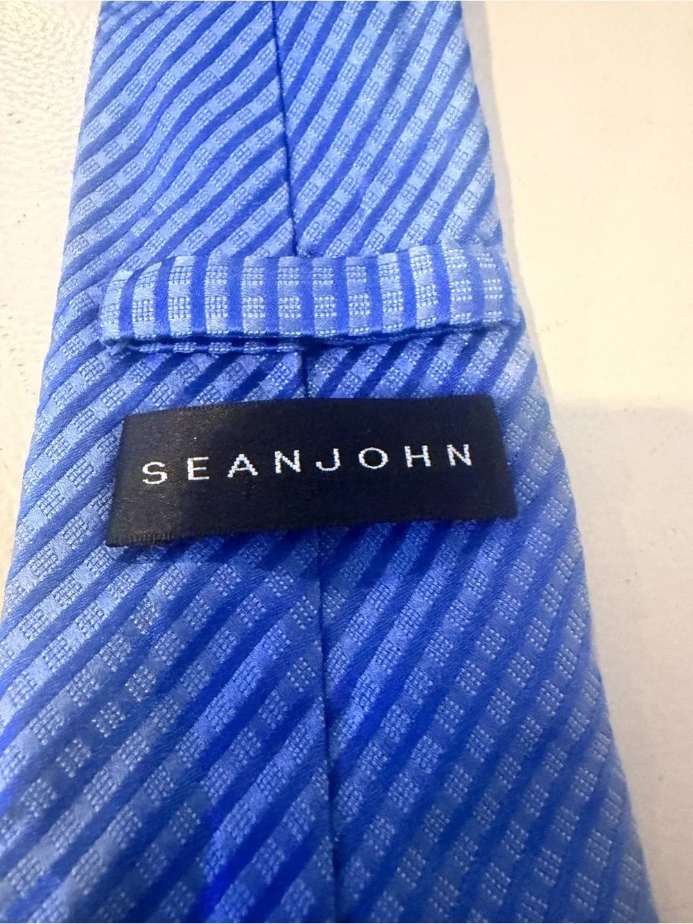 Sean John Blue Diagonal Striped Men’s Tie